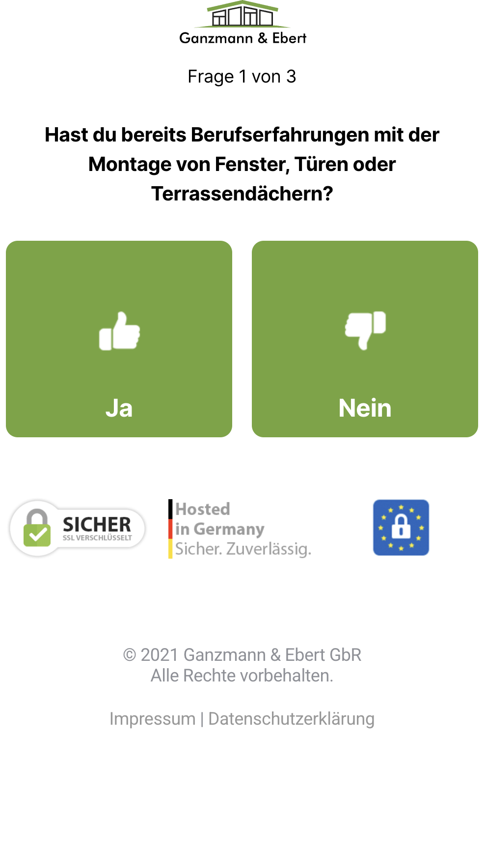 Einstieg in den Bewerbungs-Funnel