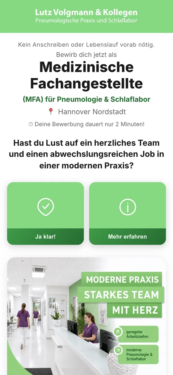 Recruiting-Funnel der Praxis Volgmann für MFA